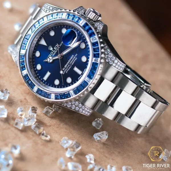 Rolex Submariner Date 116659 SABR 18k White Gold Diamonds Sapphires UNWORN(AAAAA version) - Image 3