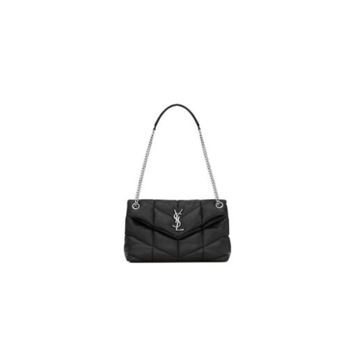 PUFFER SMALL CHAIN BAG IN QUILTED LAMBSKIN