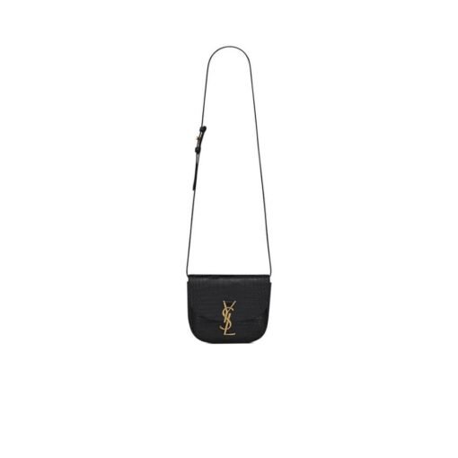 KAIA SMALL SATCHEL IN SHINY CROCODILE-EMBOSSED LEATHER