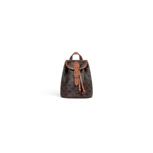 CELINE FOLCO Logo Print Calfskin Mini Backpack