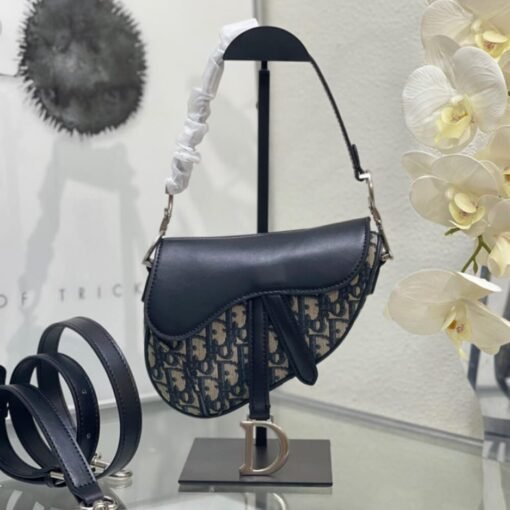 Dior Mini Saddle Bag with Strap - Image 2