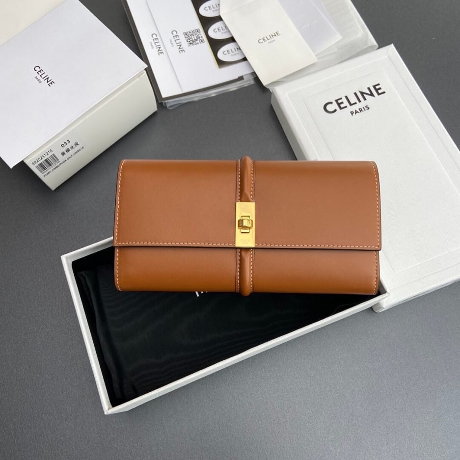 CELINE 16 Large Wallet in Shiny Calf Leather - Image 2
