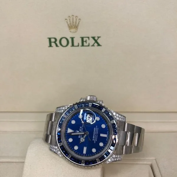 Rolex Submariner Date 116659 SABR 18k White Gold Diamonds Sapphires UNWORN(AAAAA version) - Image 6