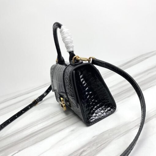 Balenciaga WOMEN’S HOURGLASS XS HANDBAG CROCODILE EMBOSSED - Image 3
