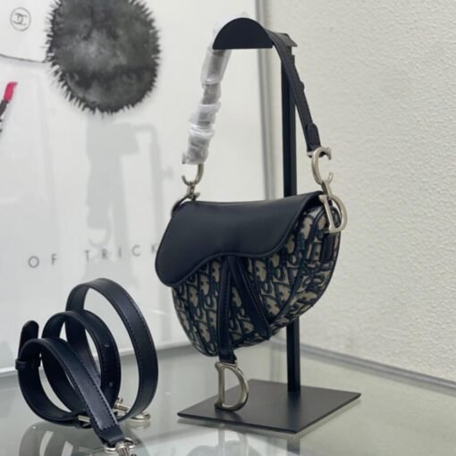 Dior Mini Saddle Bag with Strap - Image 3