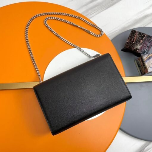 KATE MEDIUM CHAIN BAG IN GRAIN DE POUDRE EMBOSSED LEATHER - Image 4