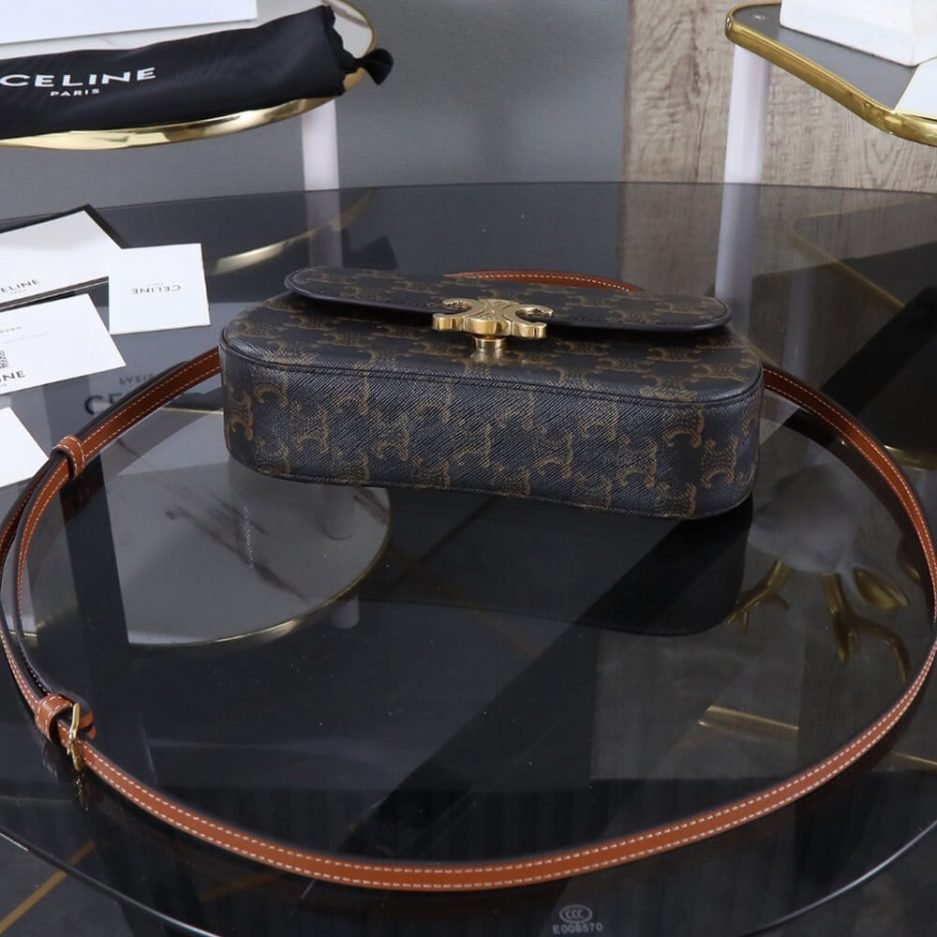 TEEN CELINE LOLA in Triomphe Canvas and Calfskin(HIGH-END GRADE) - Image 5