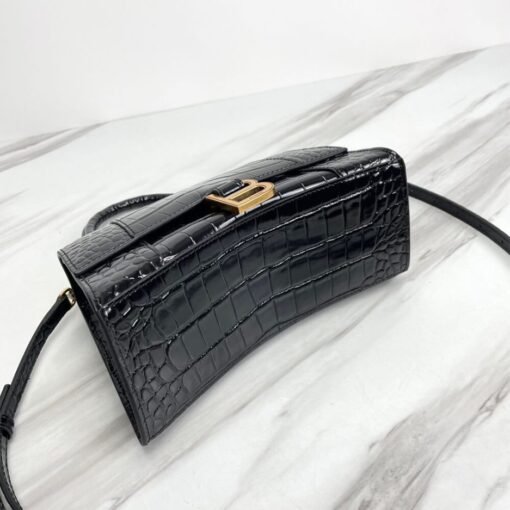 Balenciaga WOMEN’S HOURGLASS SMALL HANDBAG CROCODILE EMBOSSED - Image 5