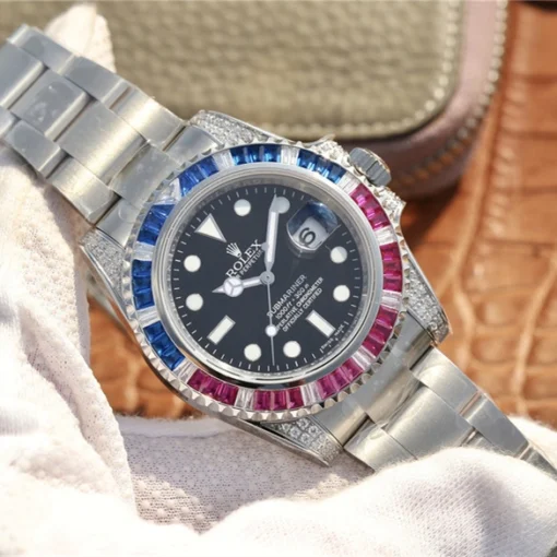 SUBMARINER SILVER BLUE / RED DIAMOND 40MM 116759 SAru-78209 - Image 4