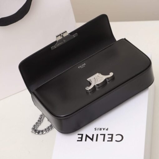 CELINE CLAUDE shiny cowhide leather chain shoulder bag - Image 7