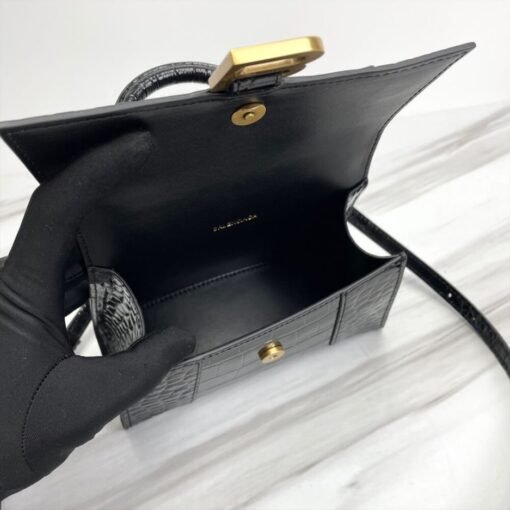 Balenciaga WOMEN’S HOURGLASS XS HANDBAG CROCODILE EMBOSSED - Image 8