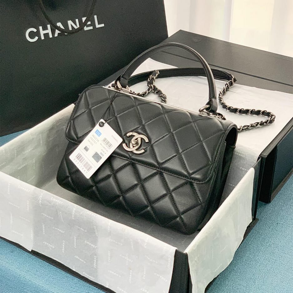 CHANEL FLAP BAG WITH TOP HANDLE - Image 8