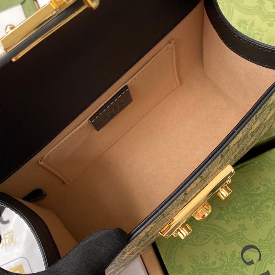 Padlock small GG bees shoulder bag - Image 8