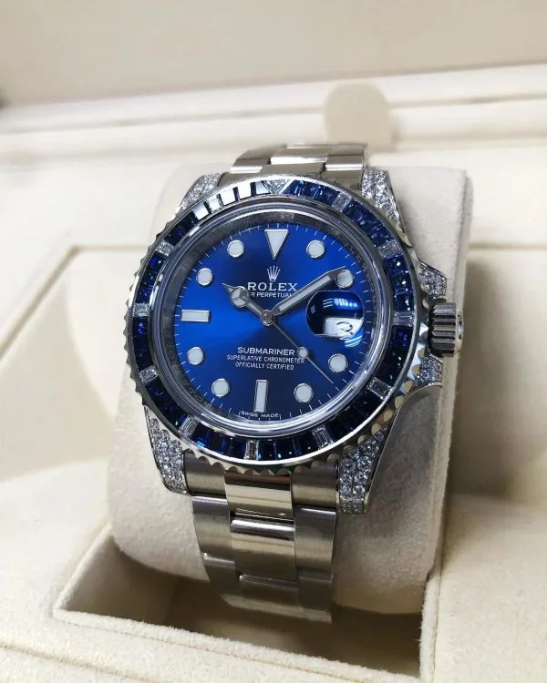 Rolex Submariner Date 116659 SABR 18k White Gold Diamonds Sapphires UNWORN(AAAAA version) - Image 5