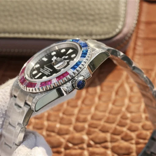 SUBMARINER SILVER BLUE / RED DIAMOND 40MM 116759 SAru-78209 - Image 3